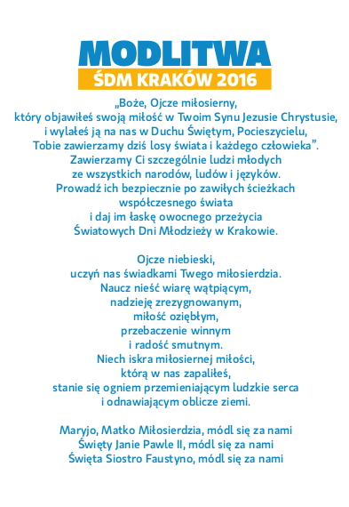 modlitwa sdm krakow 2016